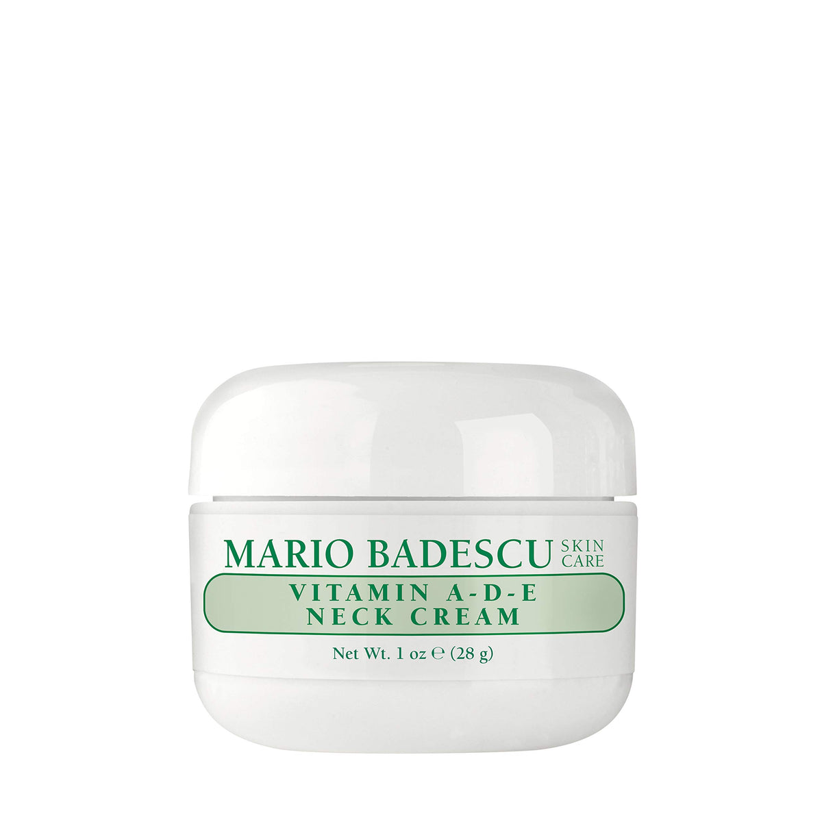 Mario Badescu jar front view showing label and compact size, conveys product reliability