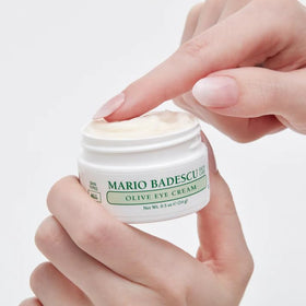 Mario Badescu jar on bathroom counter suggesting nightly hydration ritual