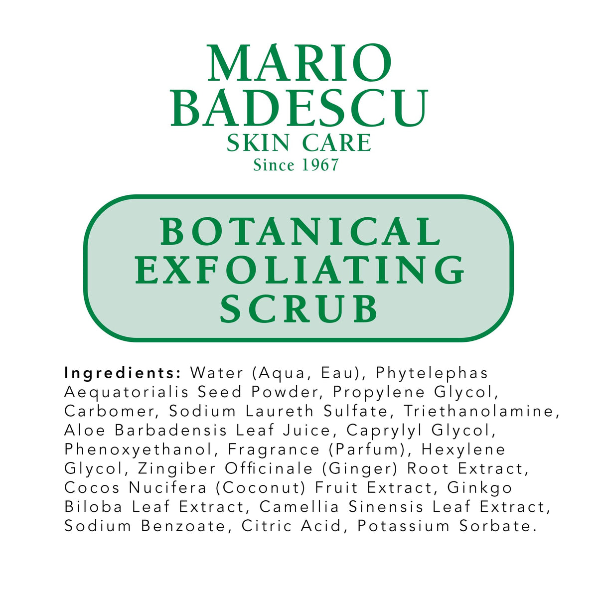 Mario Badescu backside packaging with directions and claims for proper use