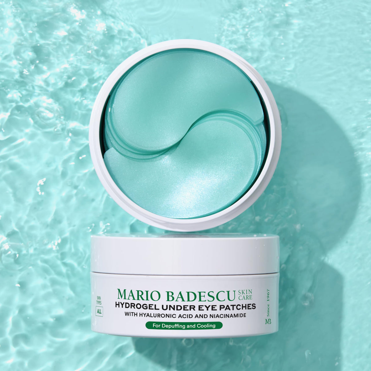 Mario Badescu patch applied under eye demonstrating fit and comfort