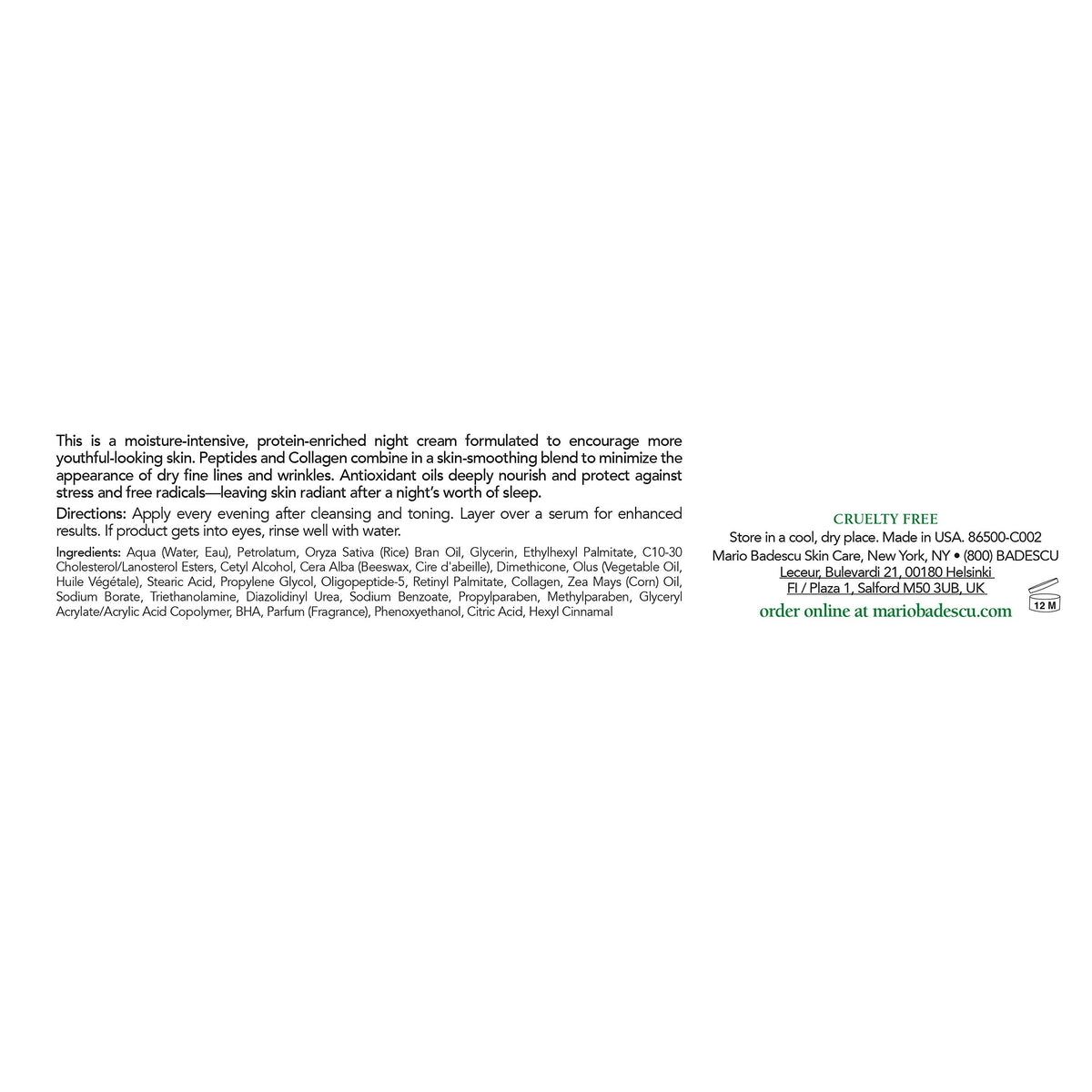 Mario Badescu creamy texture swipe highlighting rich hydration feel