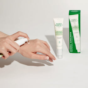Mario Badescu packaging with reef safe badge emphasizing ocean-friendly formula