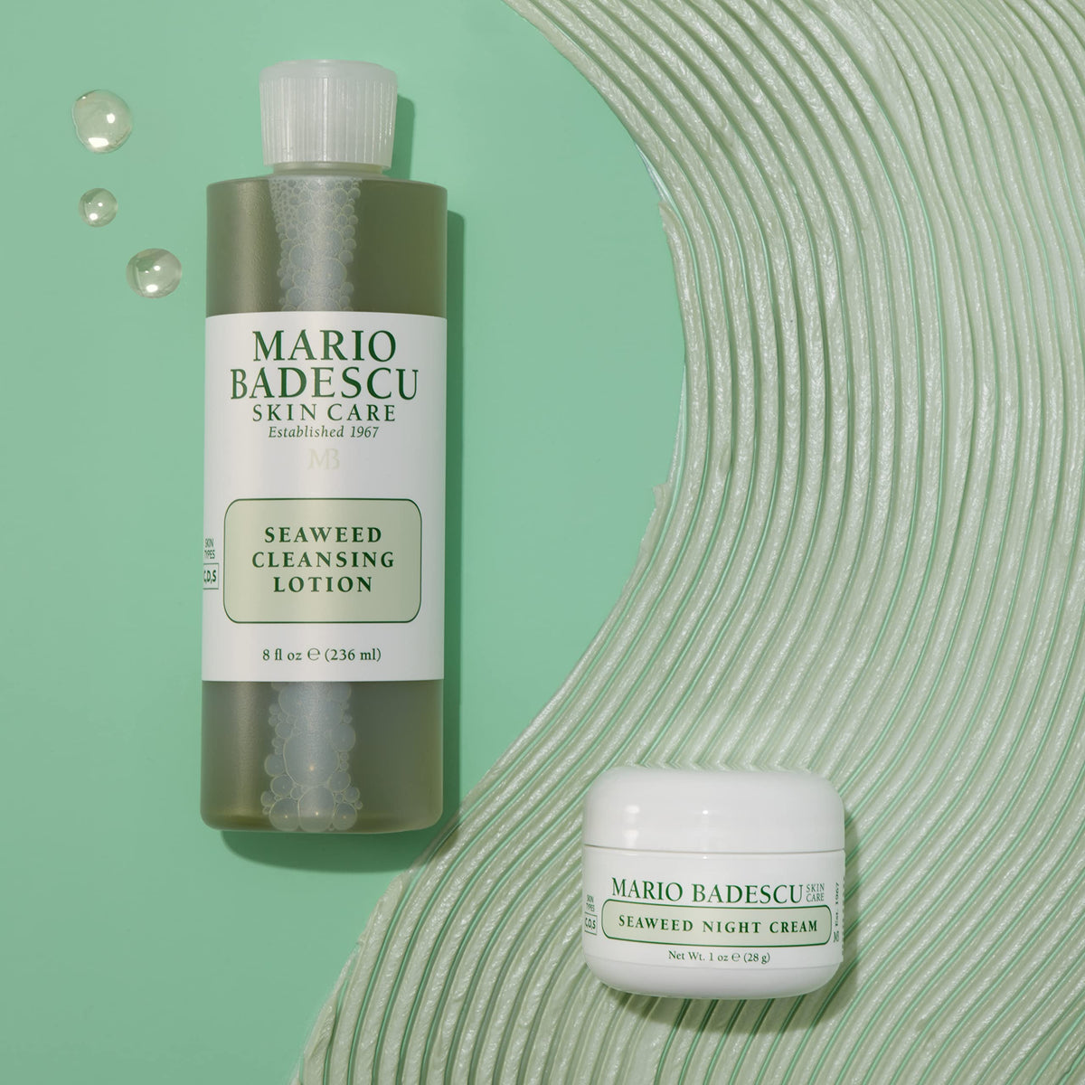 Mario Badescu texture drop on hand showing lightweight lotion feel for comfort