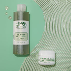 Mario Badescu texture drop on hand showing lightweight lotion feel for comfort