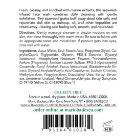 Mario Badescu creamy cleanser texture close-up, shows rich lather and gentle cushion