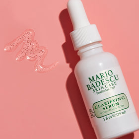 Mario Badescu serum on bathroom vanity in lifestyle setting for daily routine