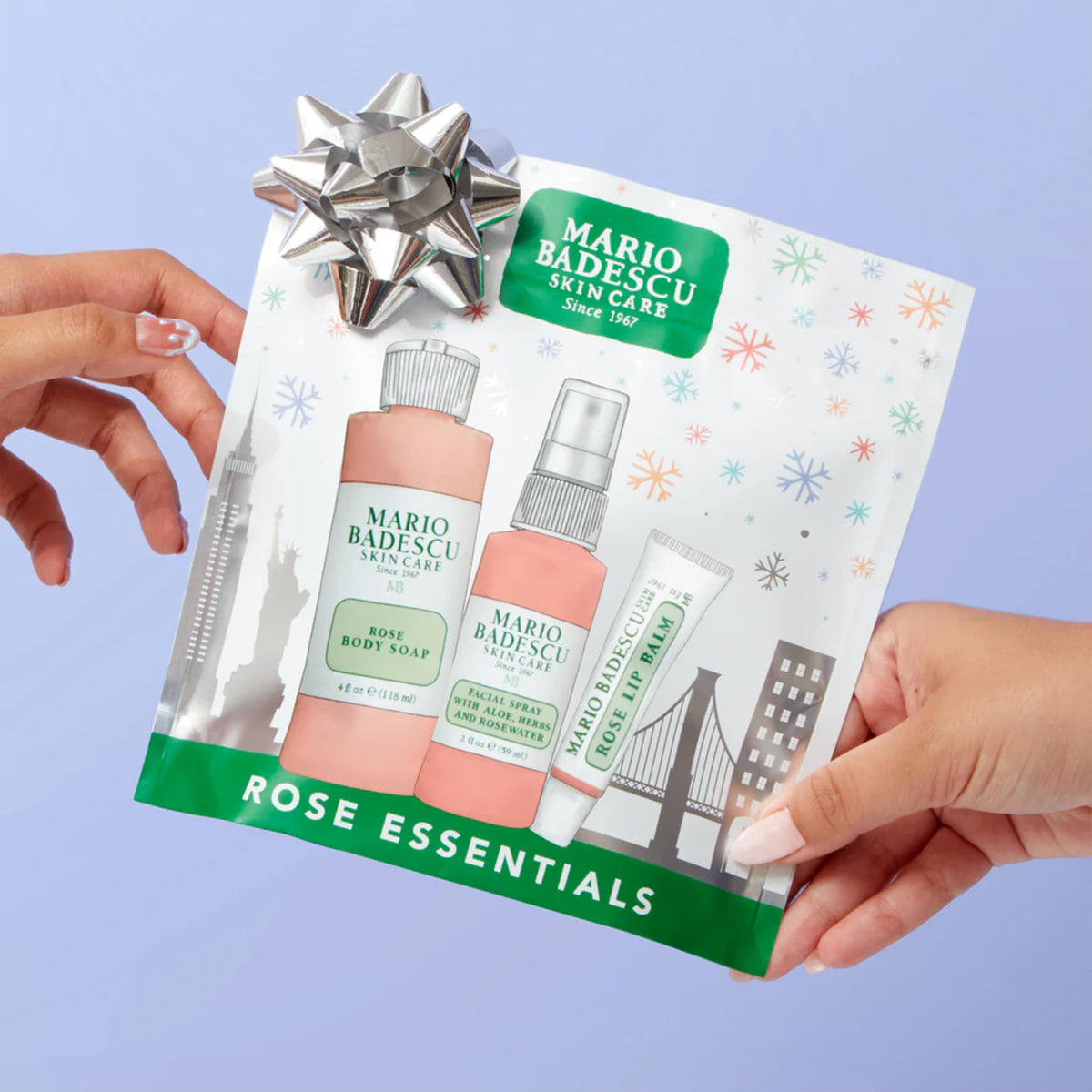 Mario Badescu products next to passport for travel-ready hydration benefits