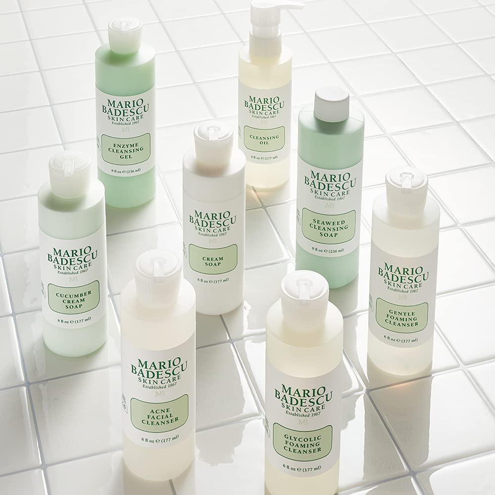 Mario Badescu bottle held beside hand showing 6 fl oz size