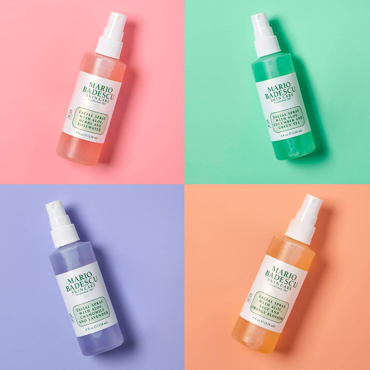 Mario Badescu spray nozzle close-up demonstrating fine mist application benefit