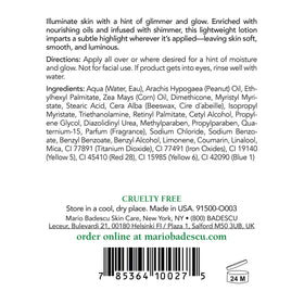 Mario Badescu lotion dispensed on hand showing lightweight texture and easy spreadability