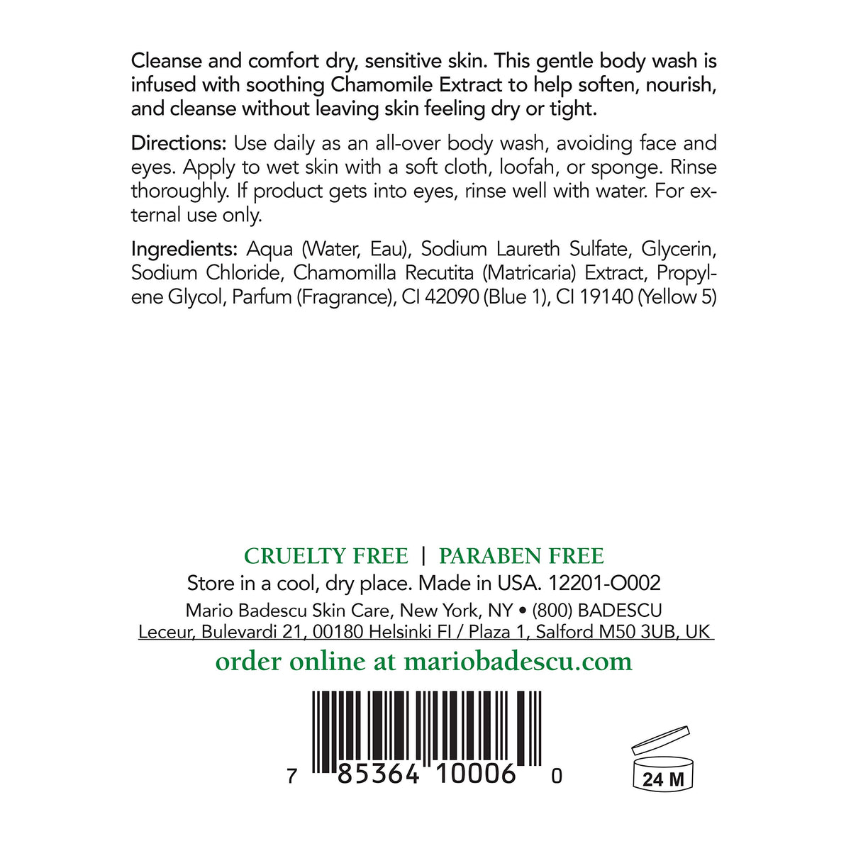 Mario Badescu azulene gel texture close-up showing gentle lather and nourishing feel