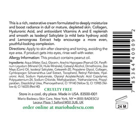 Mario Badescu texture closeup of creamy moisturizer showing rich hydration and smooth finish