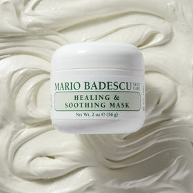 Mario Badescu creamy mask texture close-up highlighting gentle hydration benefit
