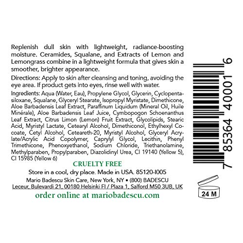Mario Badescu moisturizer texture close-up demonstrating lightweight cream that absorbs quickly