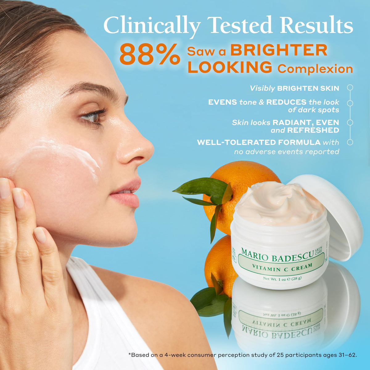 Mario Badescu open jar top view revealing creamy consistency and easy absorption