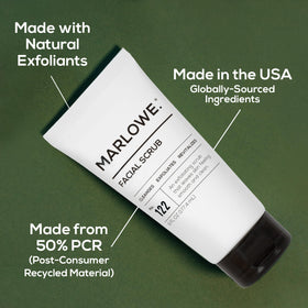 MARLOWE. freshly rinsed skin close-up illustrating smoother, refreshed surface after use