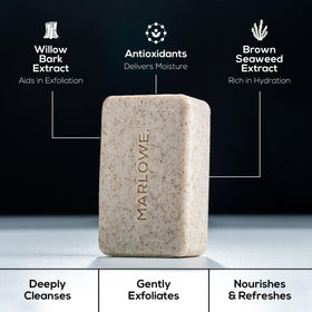 MARLOWE. scrub bar being used in a shower setting demonstrating everyday practicality