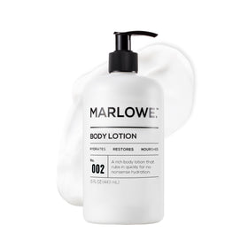 MARLOWE. front pump bottle showing packaging and easy dosing benefit