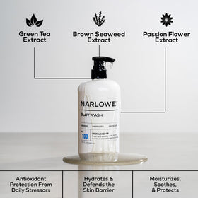 MARLOWE. pump action dispensing body wash for fast shower use benefit