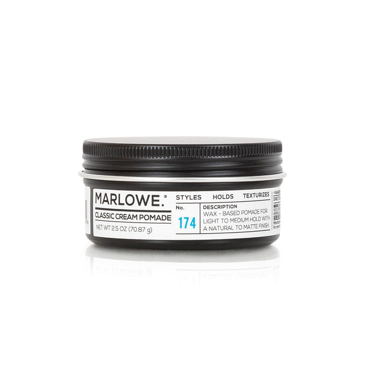 MARLOWE. front jar view showing label and elegant packaging benefit: visible shelf presence
