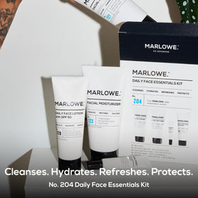 MARLOWE. facial cleanser gel texture close-up showing gentle lather and hydration