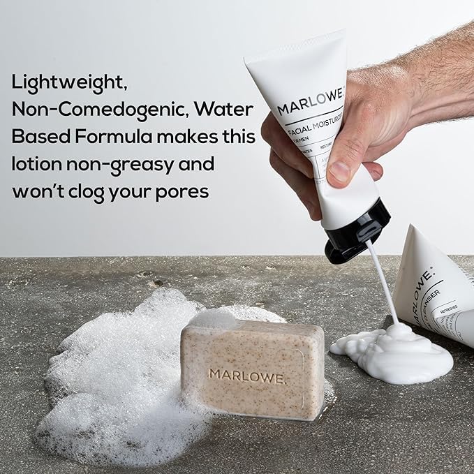 MARLOWE. duo on bathroom shelf conveying elevated grooming and neat storage