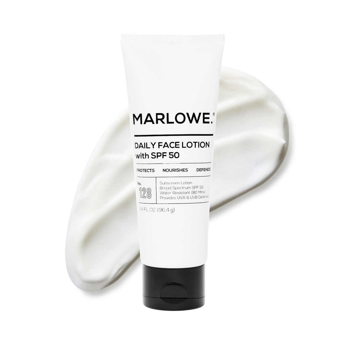 MARLOWE front packaging showing SPF 50 and clean design for effortless protection