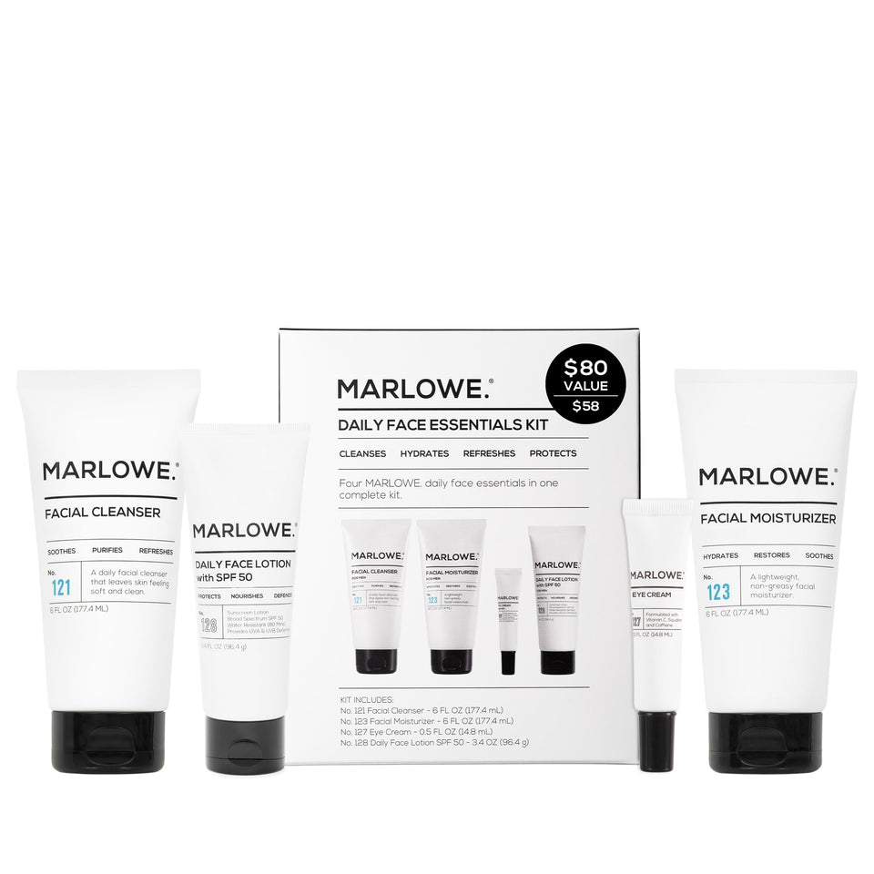 MARLOWE. kit front packaging showing all four products and gift-ready design