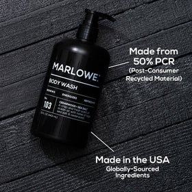 MARLOWE. bottle in gym locker indicating durability and post-workout readiness