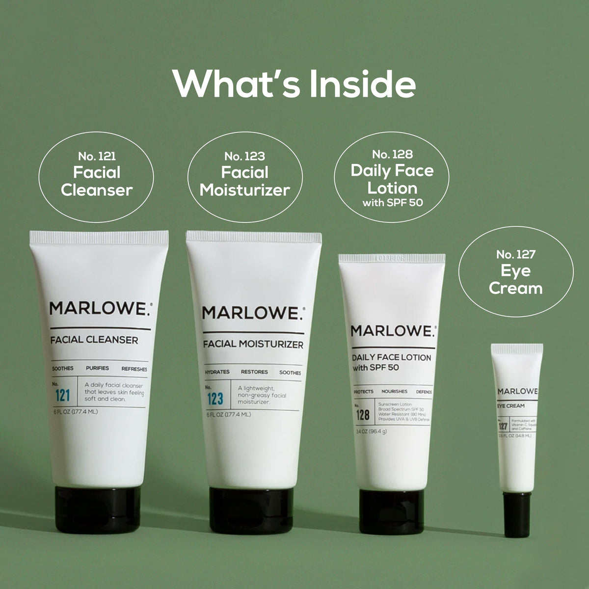 MARLOWE. product label close-up focusing on vegan and clean-ingredient claims