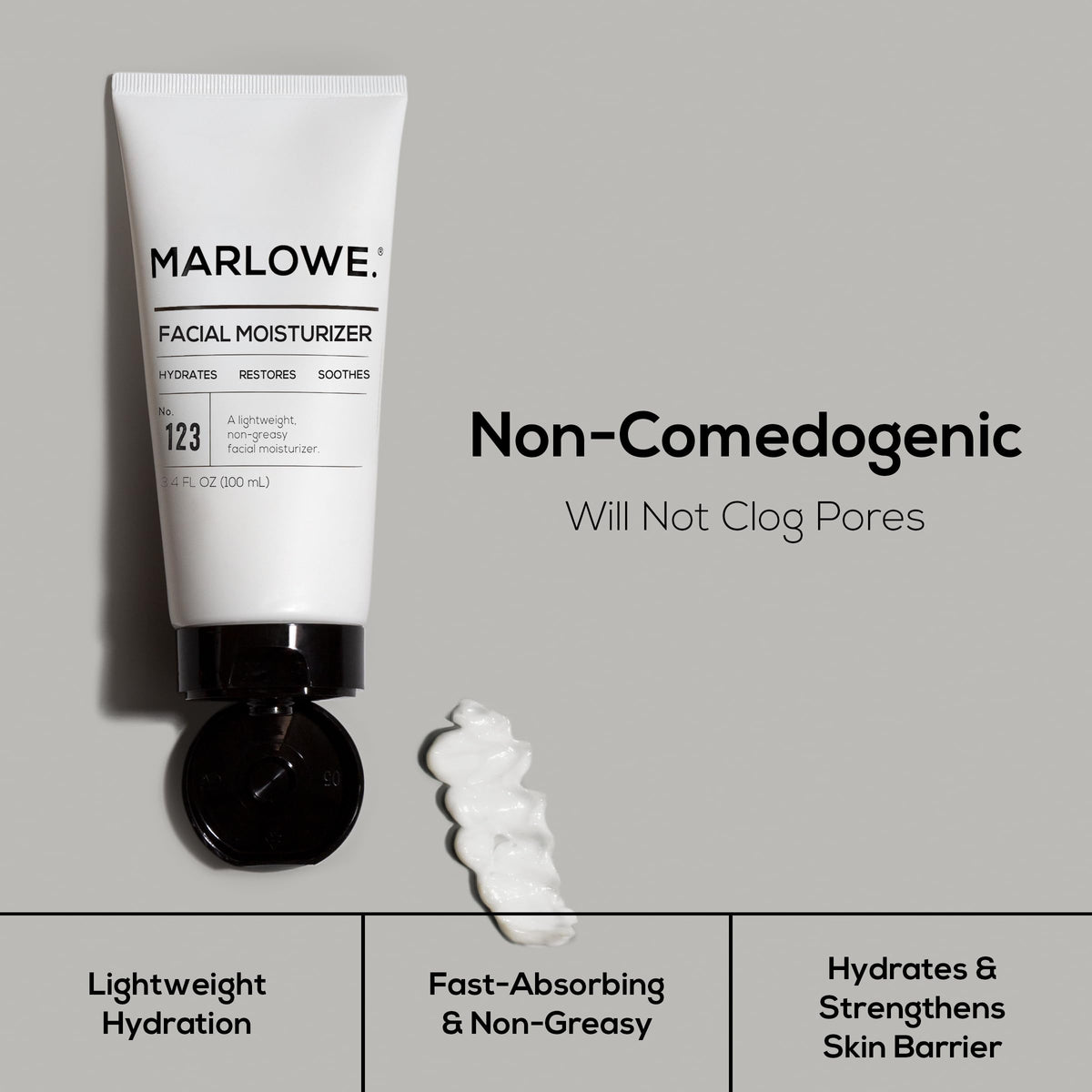 MARLOWE. moisturizer beside scrub and eye cream for coordinated routine benefit