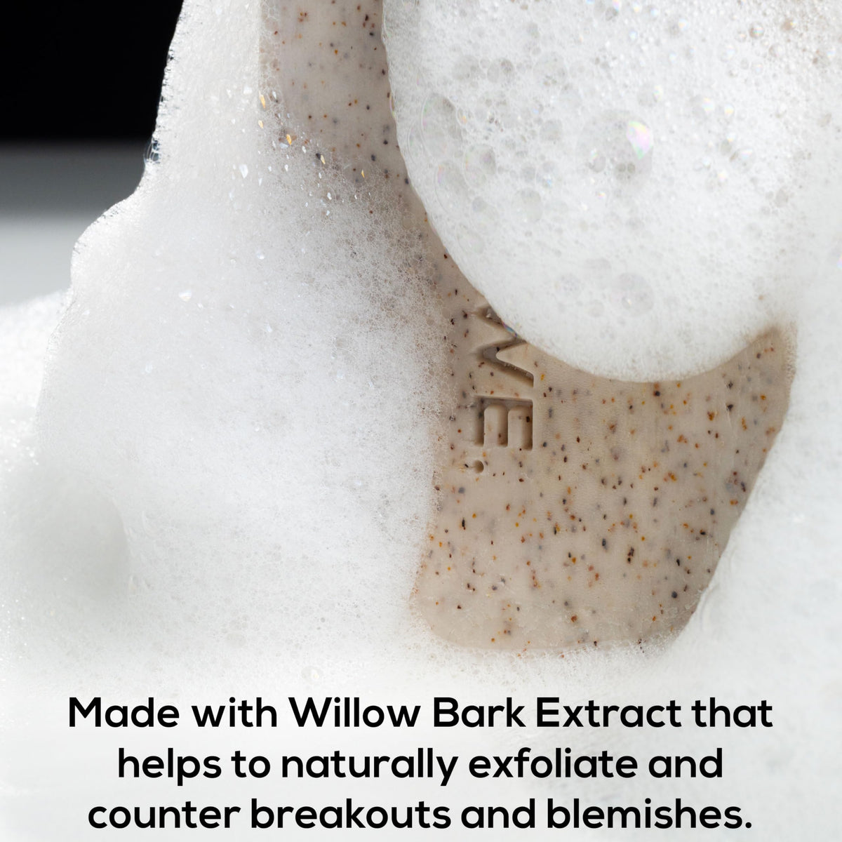 MARLOWE. lather on skin demonstrating exfoliation and cleansing benefit