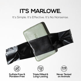 MARLOWE. bar creating rich lather in shower, effective cleansing benefit