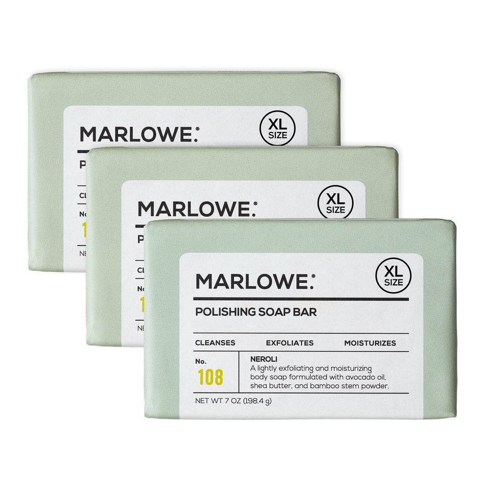 MARLOWE. front packaging showing three stacked bars, easy storage benefit