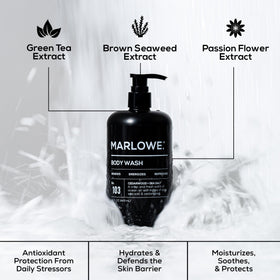 MARLOWE. pump action pouring gel illustrating easy one-handed use convenience