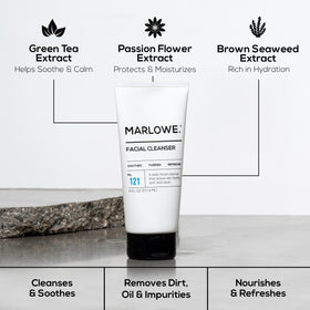 MARLOWE. exfoliating scrub bar lathered in hand for effective smoothness benefit