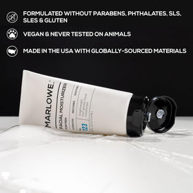 MARLOWE. scrub texture close-up showing exfoliant particles and effective cleansing action