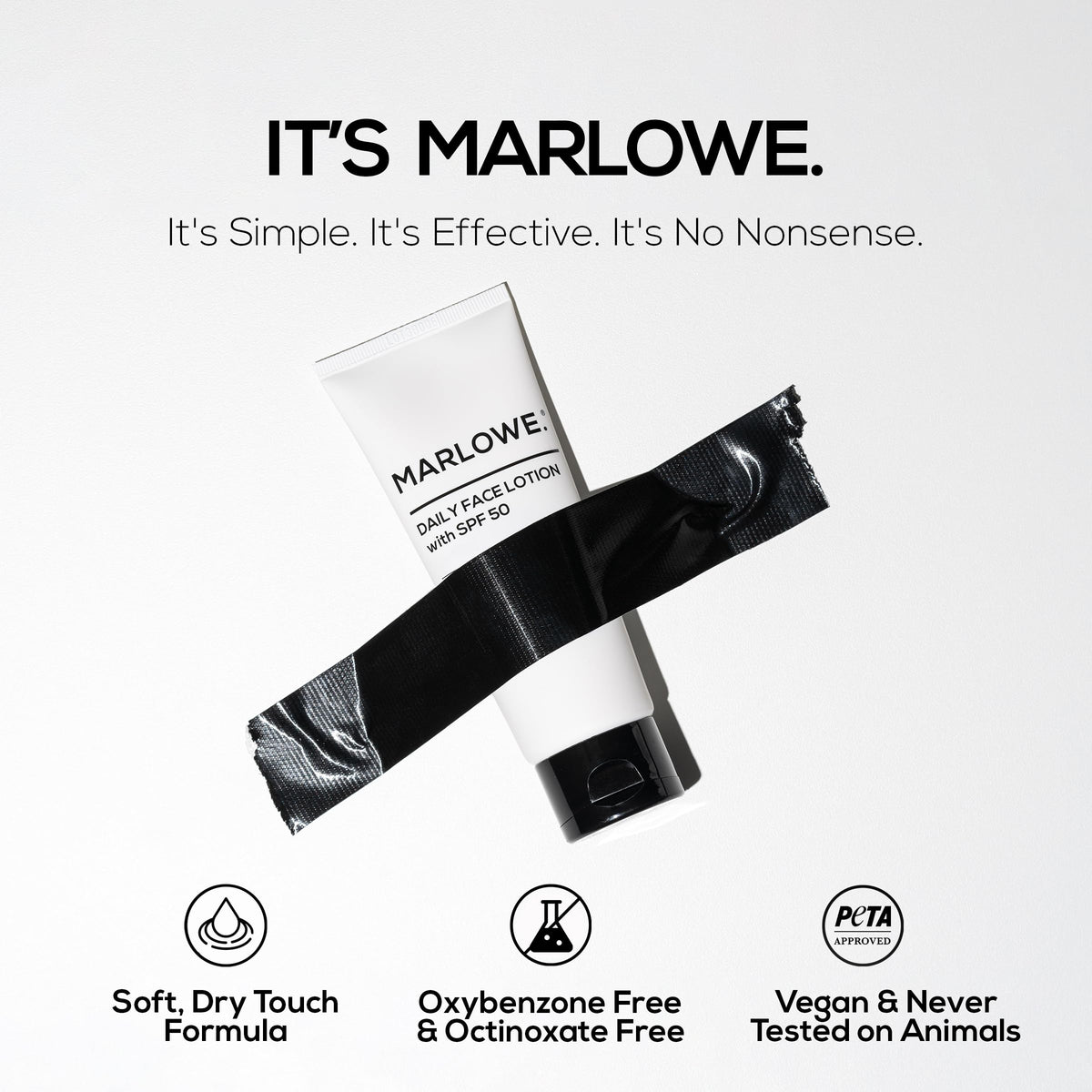 MARLOWE. applied to face demonstrating smooth blend on facial hair and skin