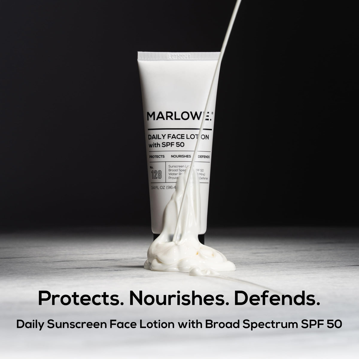 MARLOWE. tube cap detail highlighting easy-dispense design and travel readiness