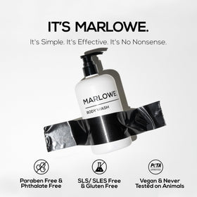MARLOWE. rich lather texture close-up demonstrating gentle cleansing