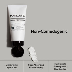 MARLOWE tube next to facial scrub to show complementary routine benefit