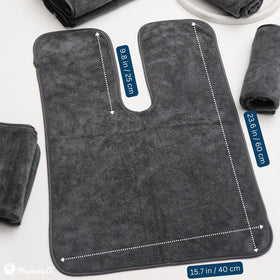 Marmaris Co. U-shaped towel on model demonstrating facial coverage and comfort