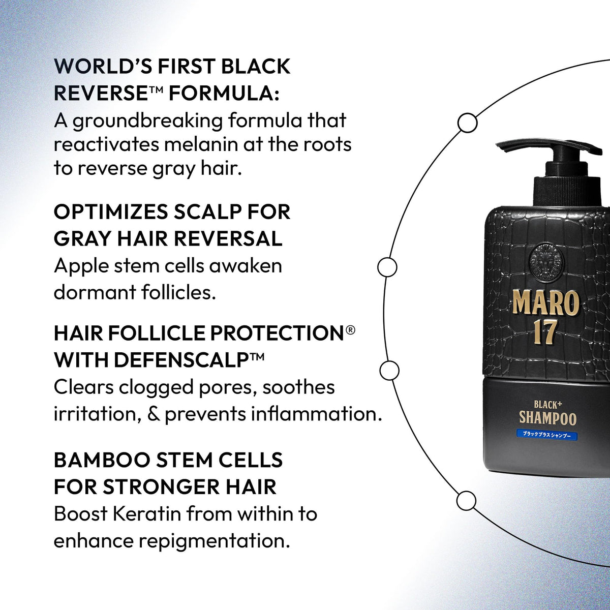 ＭＡＲＯ１７ label close-up listing apple stem cells and bamboo ingredients benefit
