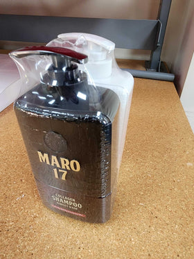 MARO17 lifestyle bathroom setup showing daily grooming and fuller-hair look