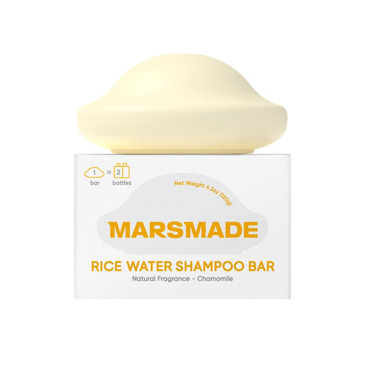 MARS MADE shampoo bar front packaging showing branding and eco benefit