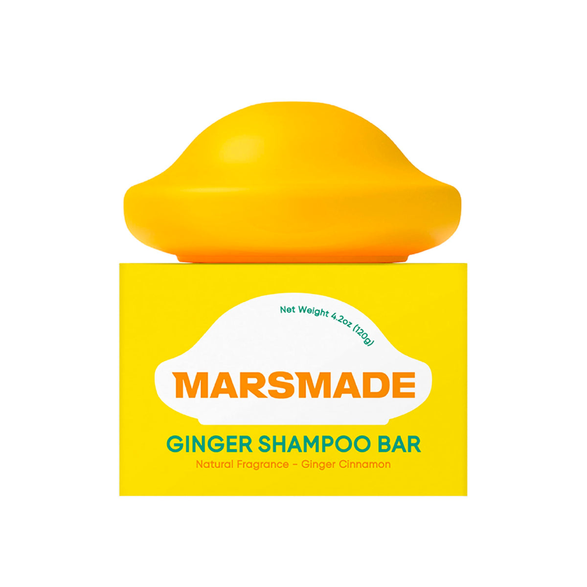 MARS MADE front packaging view showing compact solid shampoo bar and eco benefits