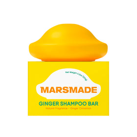 MARS MADE front packaging view showing compact solid shampoo bar and eco benefits