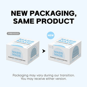 MARS MADE conditioner bar in hand showing compact travel-friendly size