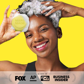 MARS MADE bar lathering on wet hair for volumizing effect