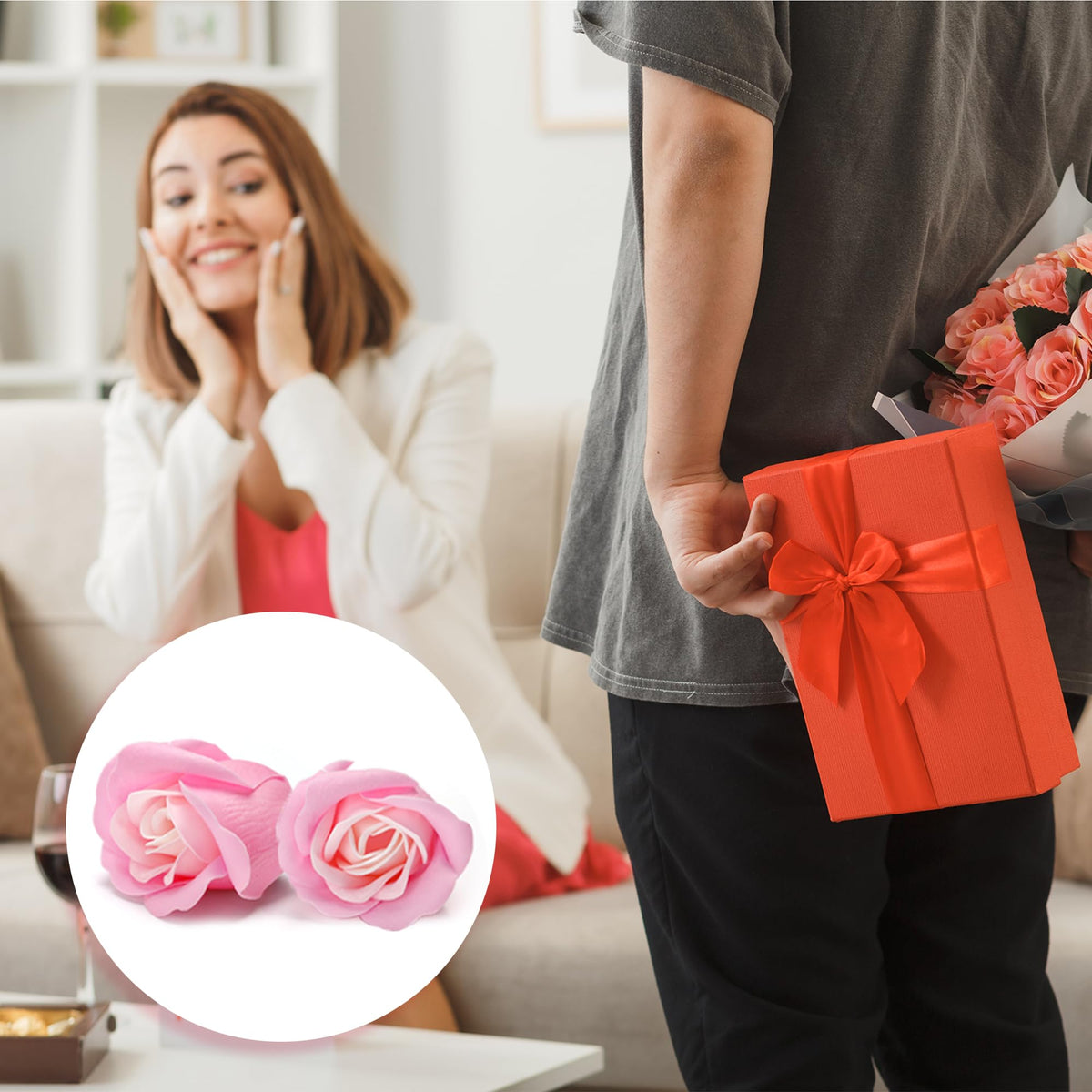 Marsrut lifestyle bedroom display with soap roses adding scent and decorative charm